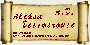 Aleksa Desimirović vizit kartica